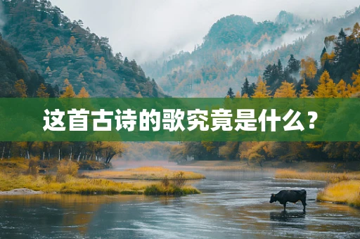 这首古诗的歌究竟是什么？