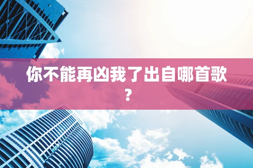 你不能再凶我了出自哪首歌？
