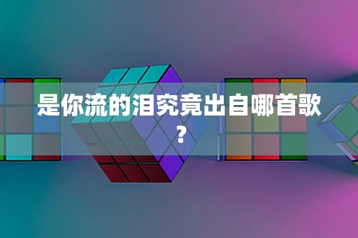是你流的泪究竟出自哪首歌？