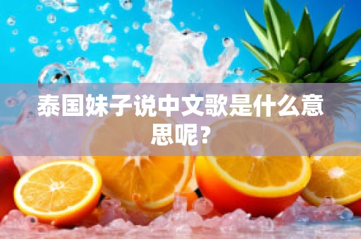 泰国妹子说中文歌是什么意思呢？