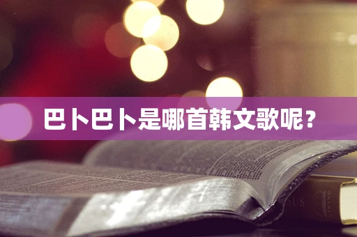 巴卜巴卜是哪首韩文歌呢？