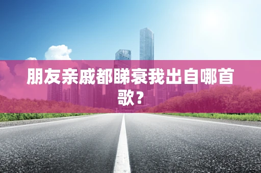 朋友亲戚都睇衰我出自哪首歌？