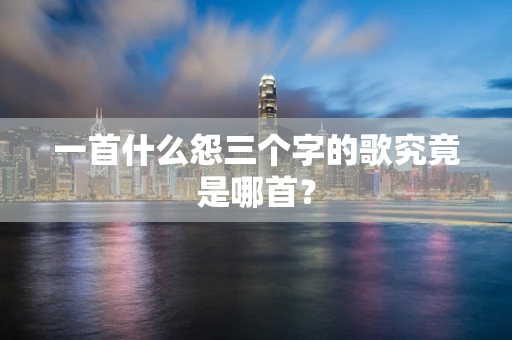 一首什么怨三个字的歌究竟是哪首？
