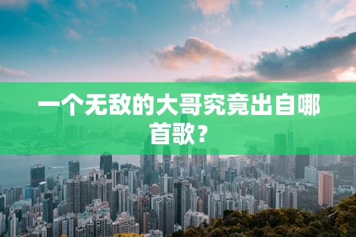 一个无敌的大哥究竟出自哪首歌？
