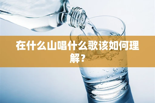 在什么山唱什么歌该如何理解？