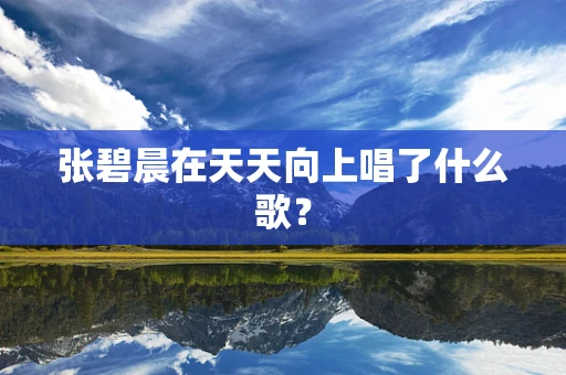 张碧晨在天天向上唱了什么歌？
