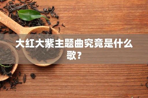 大红大紫主题曲究竟是什么歌？