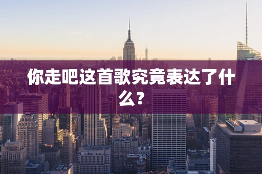 你走吧这首歌究竟表达了什么？
