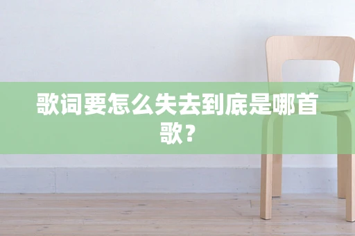 歌词要怎么失去到底是哪首歌？