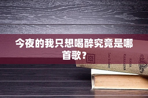 今夜的我只想喝醉究竟是哪首歌？