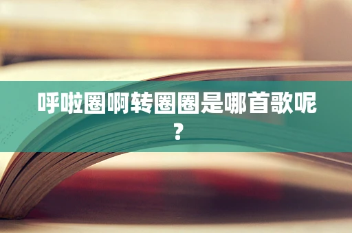 呼啦圈啊转圈圈是哪首歌呢？