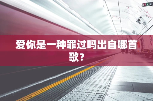 爱你是一种罪过吗出自哪首歌？