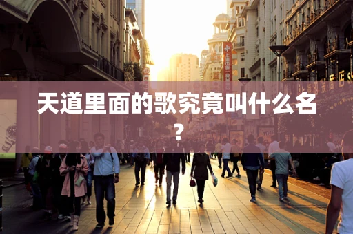 天道里面的歌究竟叫什么名？