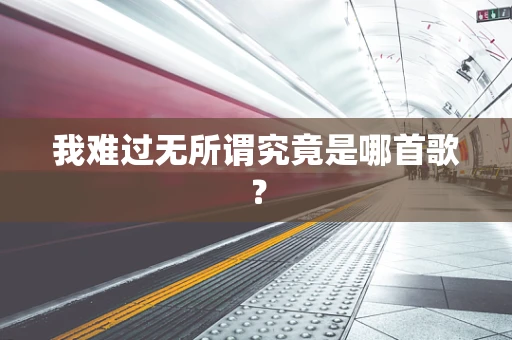 我难过无所谓究竟是哪首歌？