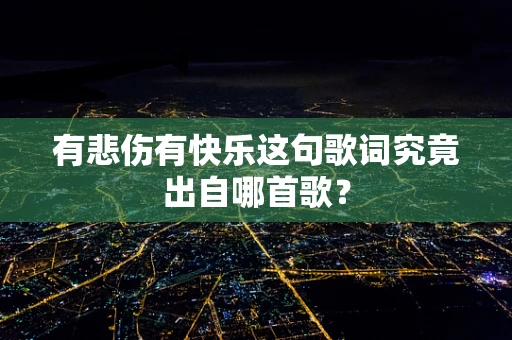 有悲伤有快乐这句歌词究竟出自哪首歌？