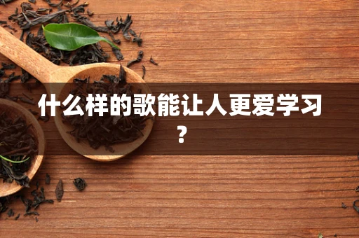 什么样的歌能让人更爱学习？