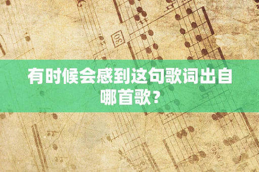 有时候会感到这句歌词出自哪首歌？