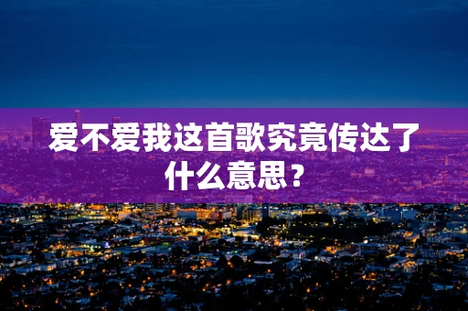 爱不爱我这首歌究竟传达了什么意思？
