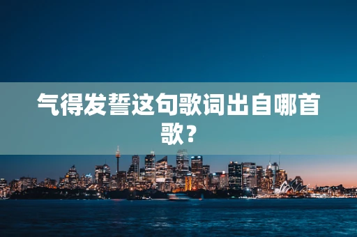 气得发誓这句歌词出自哪首歌？