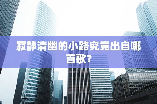 寂静清幽的小路究竟出自哪首歌？