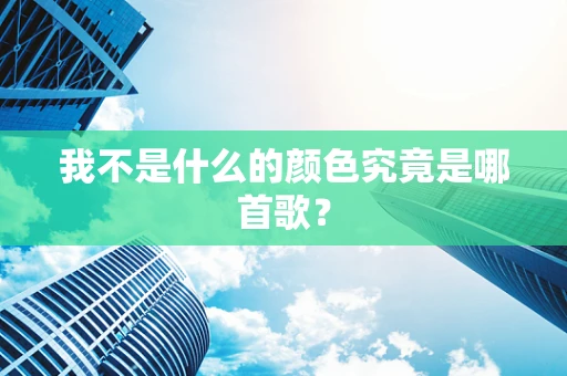 我不是什么的颜色究竟是哪首歌？