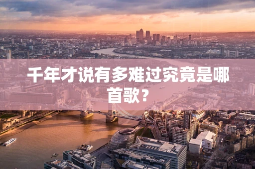 千年才说有多难过究竟是哪首歌？