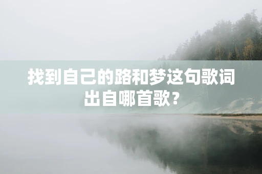 找到自己的路和梦这句歌词出自哪首歌？