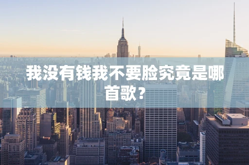 我没有钱我不要脸究竟是哪首歌？