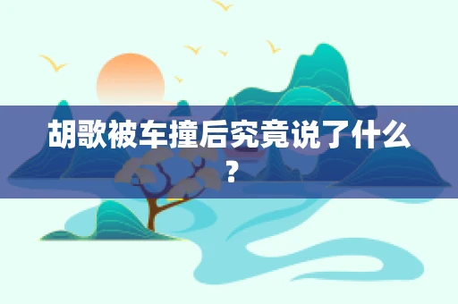 胡歌被车撞后究竟说了什么？