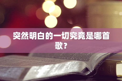 突然明白的一切究竟是哪首歌？