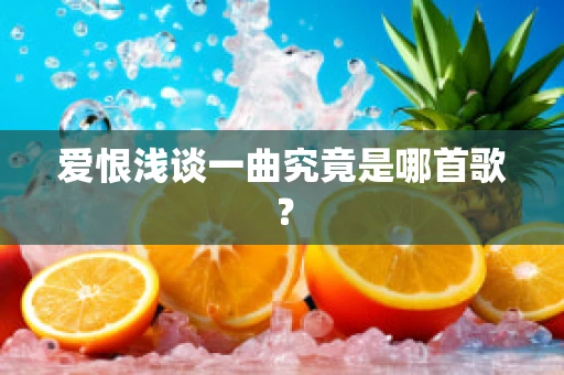 爱恨浅谈一曲究竟是哪首歌？