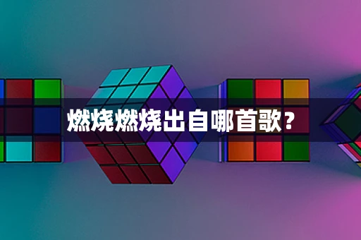 燃烧燃烧出自哪首歌？