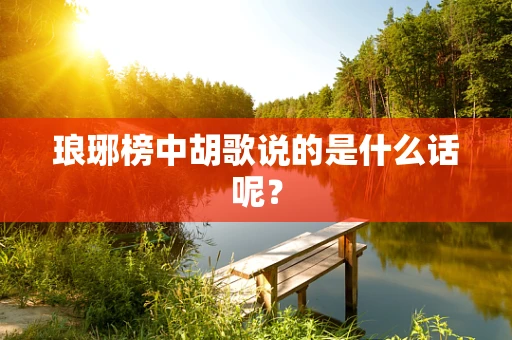 琅琊榜中胡歌说的是什么话呢？