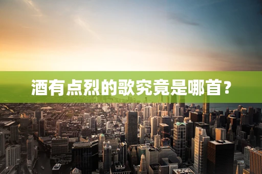 酒有点烈的歌究竟是哪首？