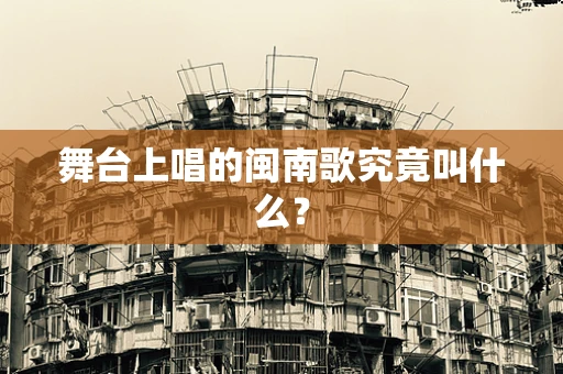 舞台上唱的闽南歌究竟叫什么？