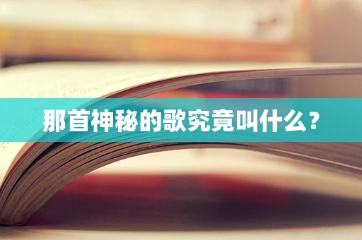 那首神秘的歌究竟叫什么？