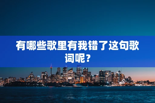 有哪些歌里有我错了这句歌词呢？