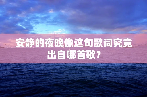 安静的夜晚像这句歌词究竟出自哪首歌？