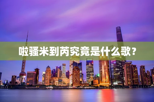 啦骚米到芮究竟是什么歌？