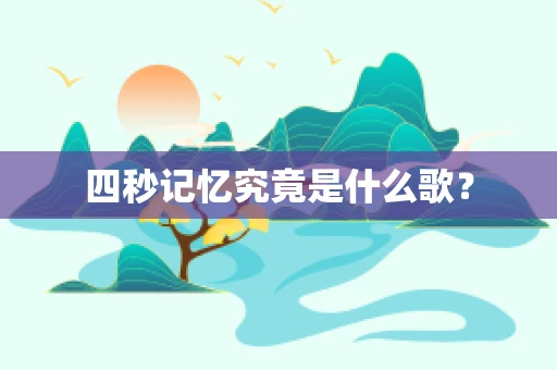 四秒记忆究竟是什么歌？
