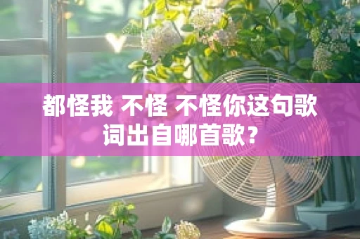 都怪我 不怪 不怪你这句歌词出自哪首歌？