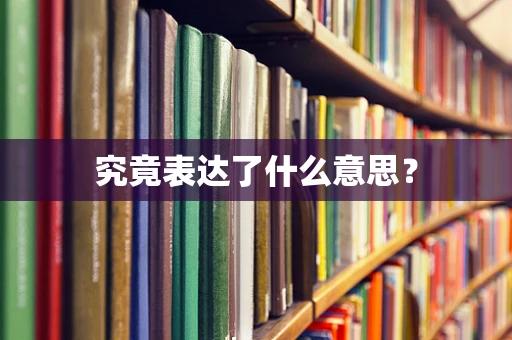 究竟表达了什么意思？