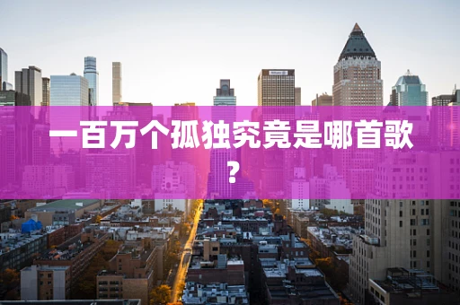一百万个孤独究竟是哪首歌？
