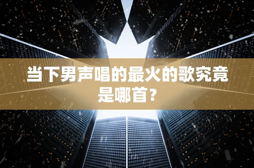 当下男声唱的最火的歌究竟是哪首？
